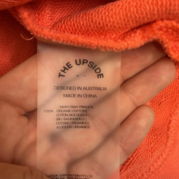 The Upside Coral & Yellow Embroidered Logo Pullover Sweatshirt XS - Picture 7 of 9